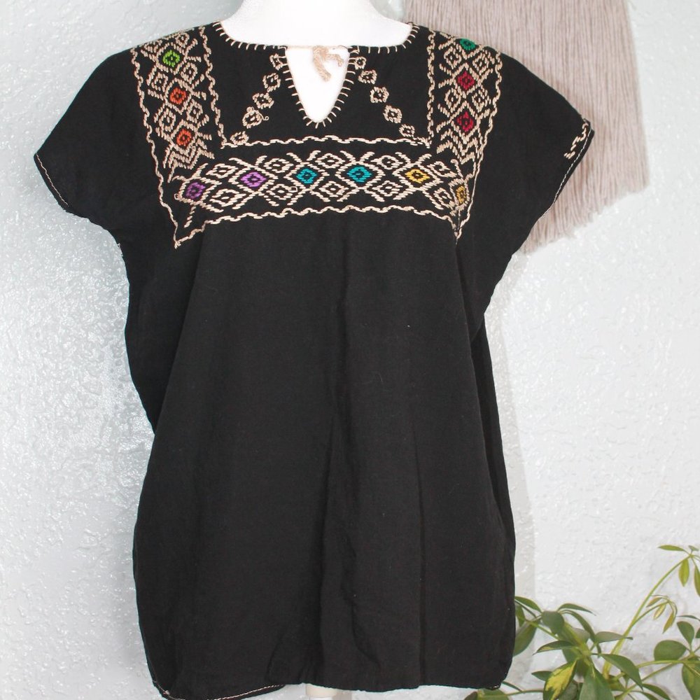 Vintage Latin Embroider Pullover Blouse